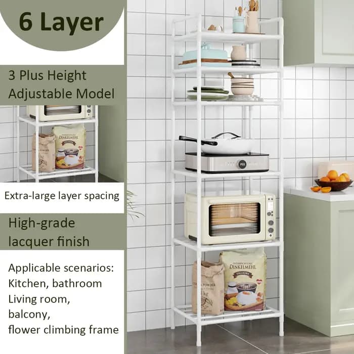 Étagère de rangement en métal à 6 niveaux
