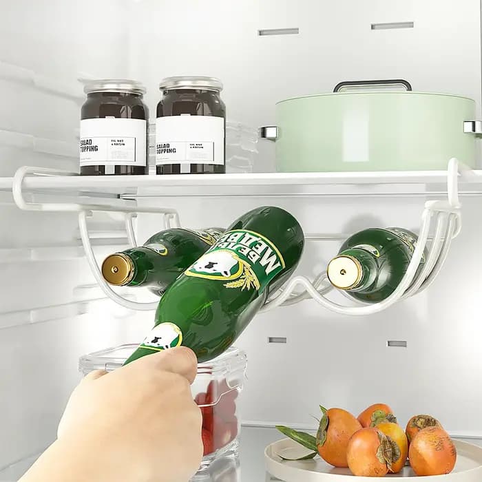 Organisateur créatif pour bouteilles de bière au réfrigérateur - Étagère de présentation de vin avec crochet de suspension pour le rangement et l'organisation à la maison et en cuisine