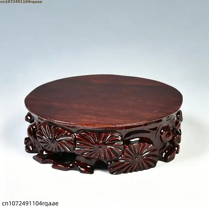 Support pour plantes en bois sculpté, base durable pour pots de fleurs d'intérieur et bonsaïs, présentoir de bureau pour bonsaïs et pots de plantes succulentes