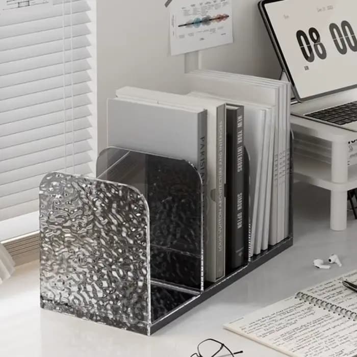 Support de rangement de bureau 4 compartiments pour livres