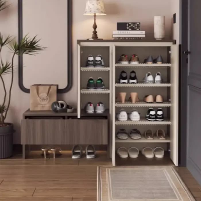 Étagère à chaussures de luxe Vintage Ultra mince verticale salon
