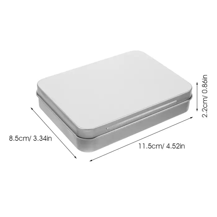 Boîte en fer blanc rectangulaire robuste avec couvercle