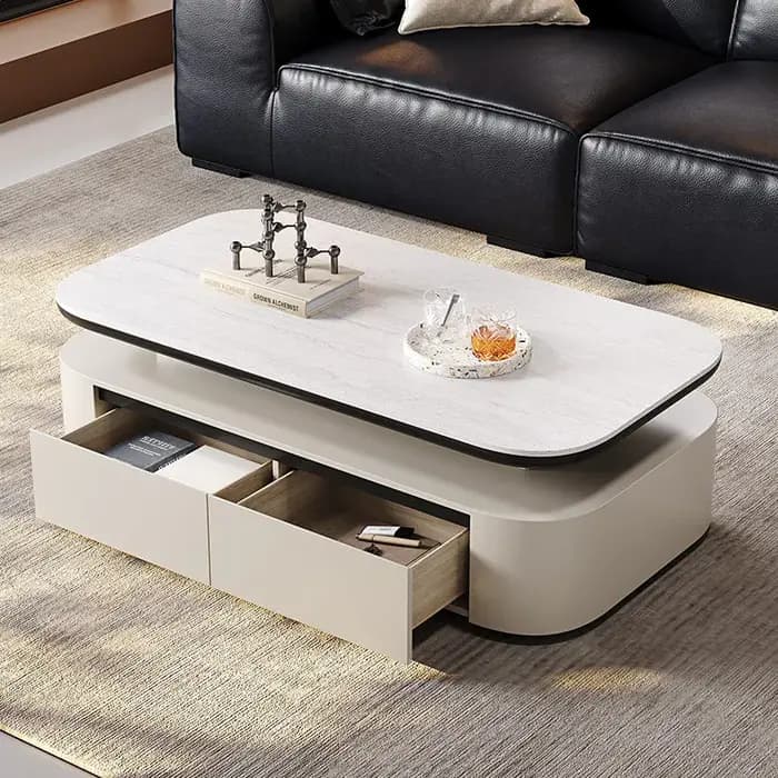 Table basse de salon de luxe au design moderne avec rangement