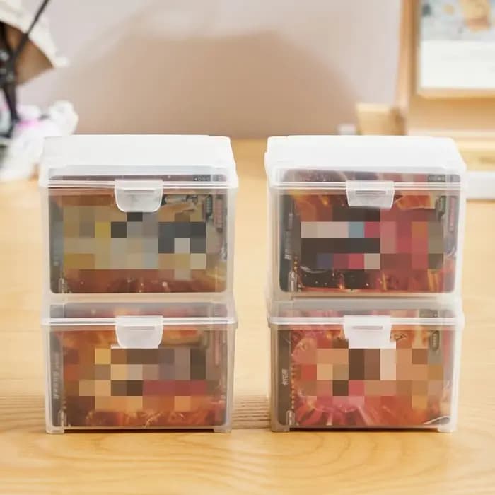 Boîte de rangement en plastique semi-transparente