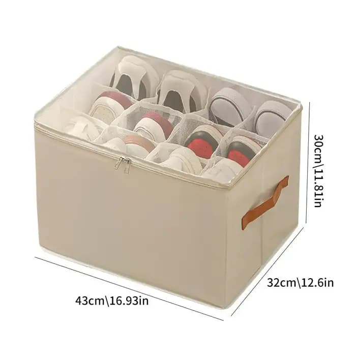Boîte de rangement de chaussures pliable avec couvercle