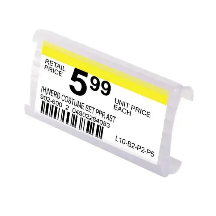30 pièces Porte-étiquettes de prix pour rayonnages métalliques ouverts de magasin, avec insert pour bande de données