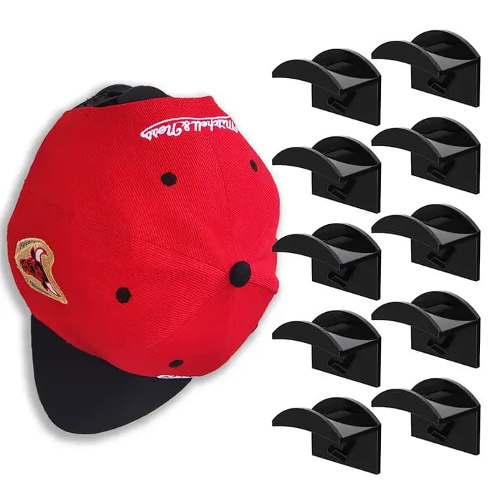 10 pièces porte-casquettes nouveau crochet de casquette de Baseball noir conception Simple support de chapeau