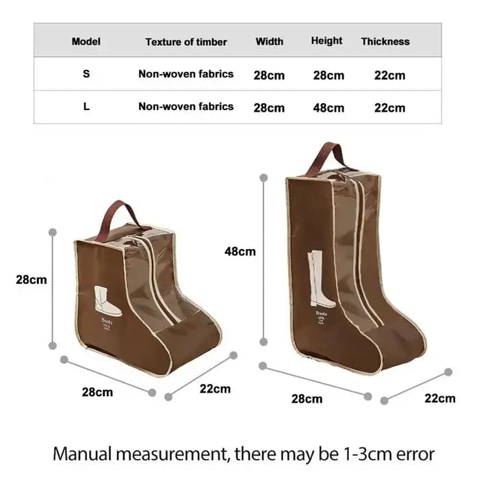 Sac de rangement portable pour bottes de voyage, organisateur de chaussures anti-poussière, pochette visuelle élargie pour bottes longues et courtes, étui de rangement domestique peu encombrant