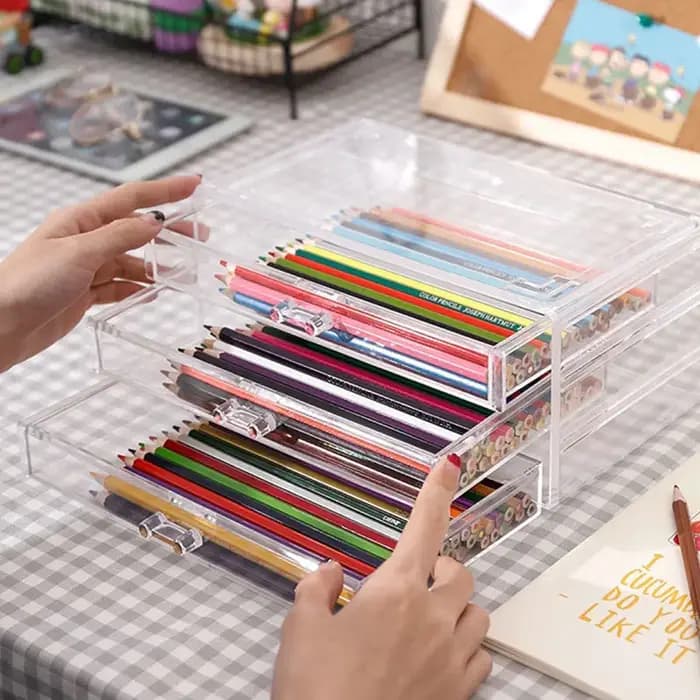 Boîte de rangement transparente en acrylique pour cosmétiques