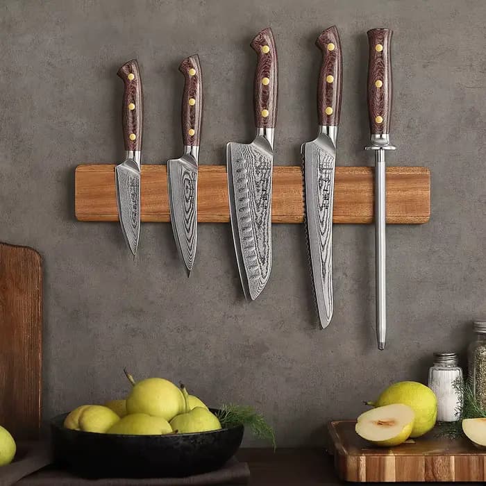 Hezhen porte-couteau magnétique 400mm accessoires de cuisine couteaux en bois outils de rangement