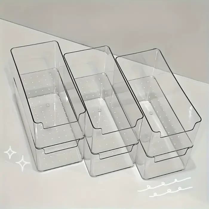 Boîte de rangement transparente multifonctionnelle-bureau de bureau Durable