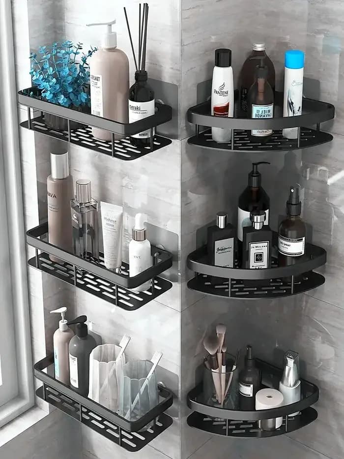 Étagère de salle de bain murale sans perçage pour rangement de maquillage