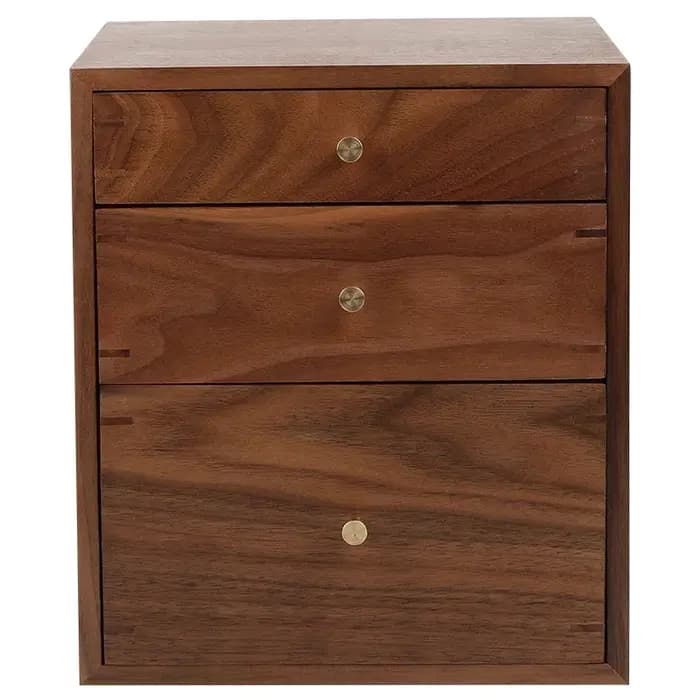 Armoire de rangement à tiroirs anti-poussière à 3 couches en noyer noir