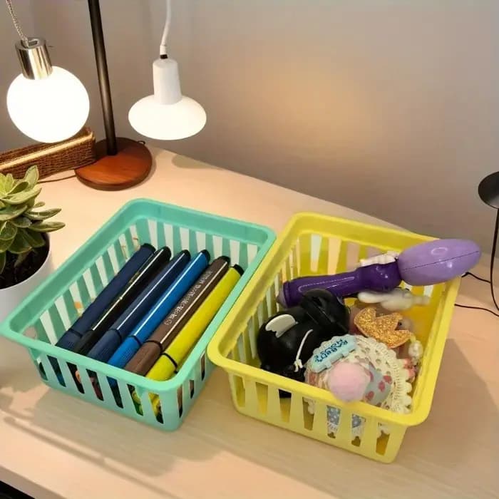 Lot de 6 boîtes de rangement carrées multifonctionnelles en plastique