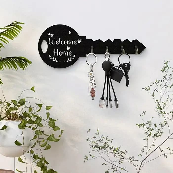 Organisateur de rangement mural avec cadre en bois créatif