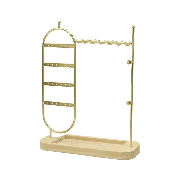 1 porte-bijoux de bureau à base en bois massif, adapté à l'organisation et au rangement de montres,