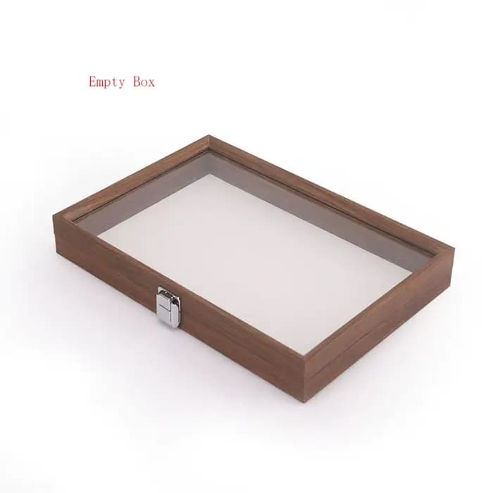 Boîte à bijoux Graining avec couvercle en verre