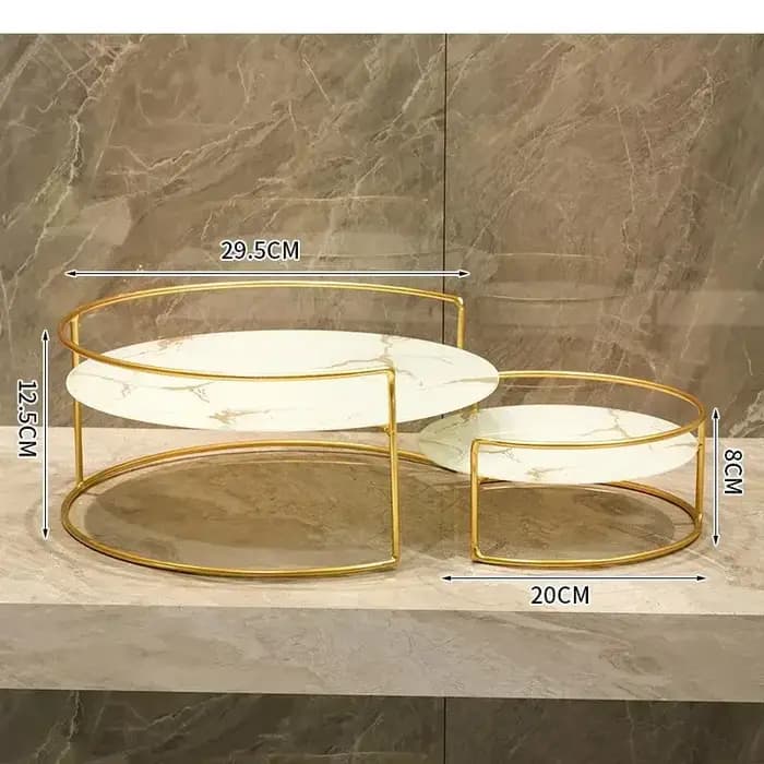 Ensemble de rangement décoratif en verre marbré en métal