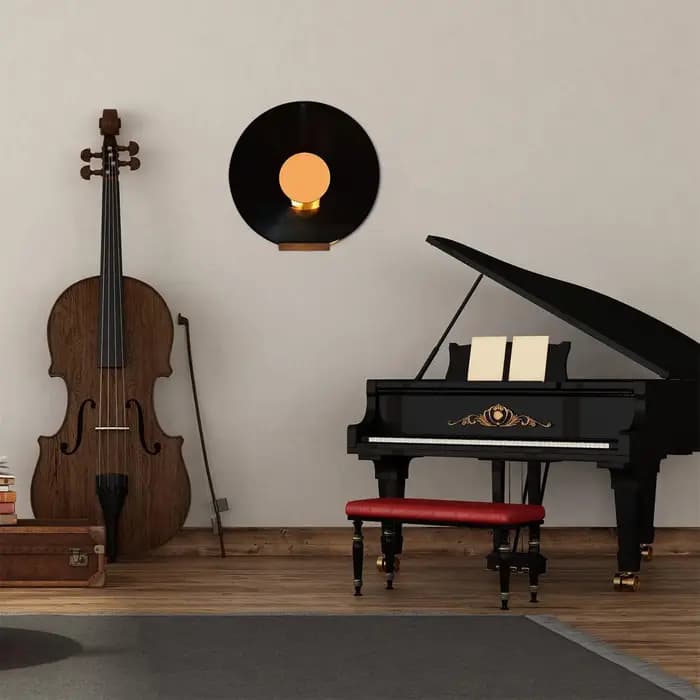 Lot de 6 étagères murales en bois pour disques vinyles