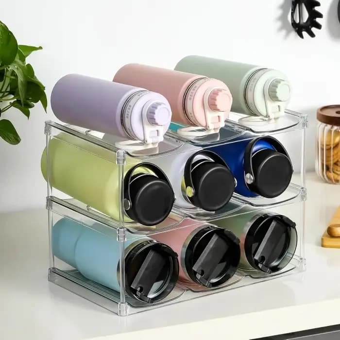 Support de stockage de bouteilles d'eau empilable de grande capacité