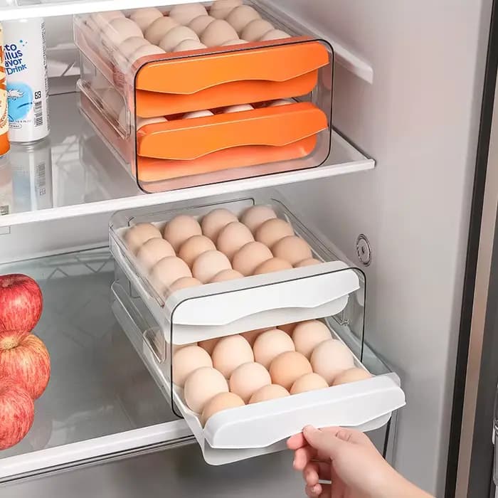 Boîte de rangement à défilement automatique T1, panier à œufs, conteneur pour réfrigérateur, distrib