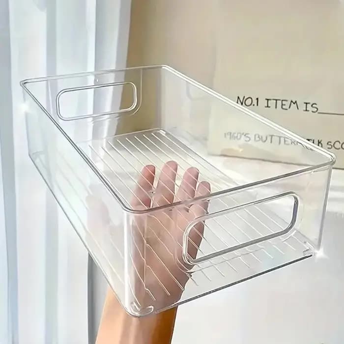 Boîte de rangement en acrylique transparente pour cosmétiques de bureau, masques faciaux et produits de soin, idéale pour dortoir et réfrigérateur
