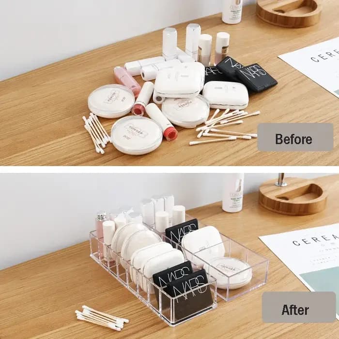 Boîte de rangement en acrylique transparent pour maquillage et cosmétiques