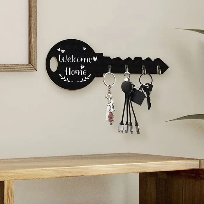 Organisateur de rangement mural avec cadre en bois créatif
