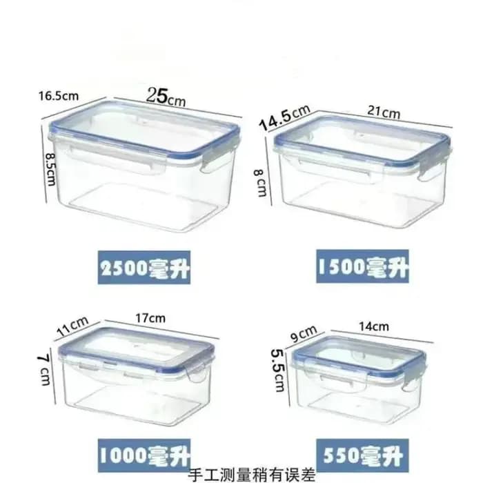 Boîte de rangement pour réfrigérateur rectangulaire scellée avec couvercle