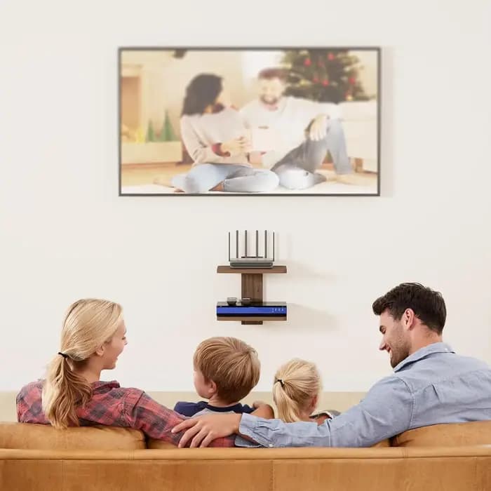 Étagère TV flottante en bois