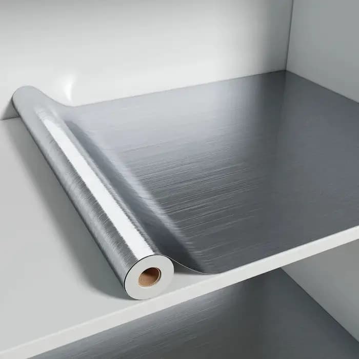 Papier peint amovible en PVC inoxydable et argent brossé