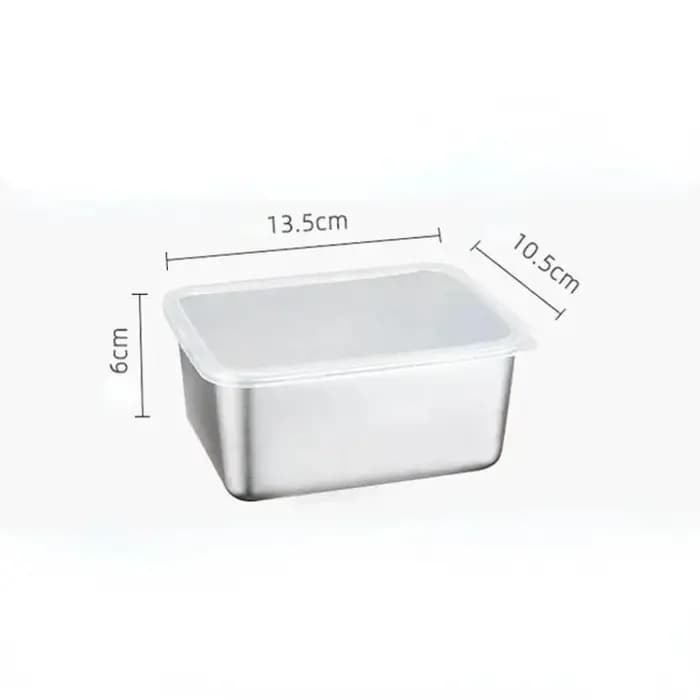 Boîte de rangement pour réfrigérateur en acier inoxydable de qualité alimentaire