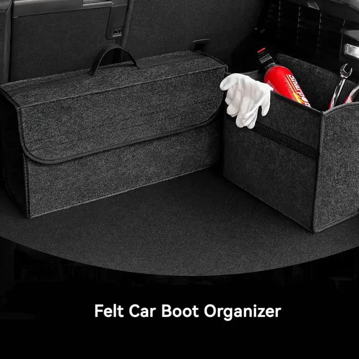 Organisateur de coffre de voiture en feutre pliable