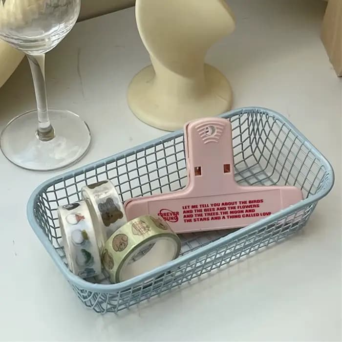 Panier de rangement de bureau INS, panier organisateur d'articles divers en métal, étui pour cartes