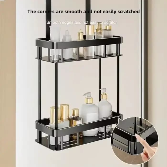 Étagère de rangement pour salle de bain à suspendre sur la porte