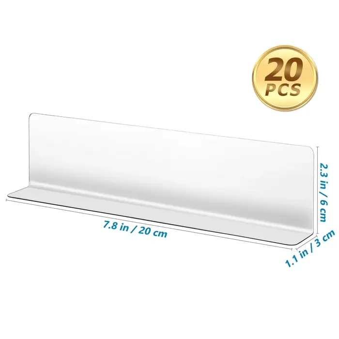 Supports de Synchronisation d'Étagères de Supermarché en Plastique Transparent, Déflecteur en Forme