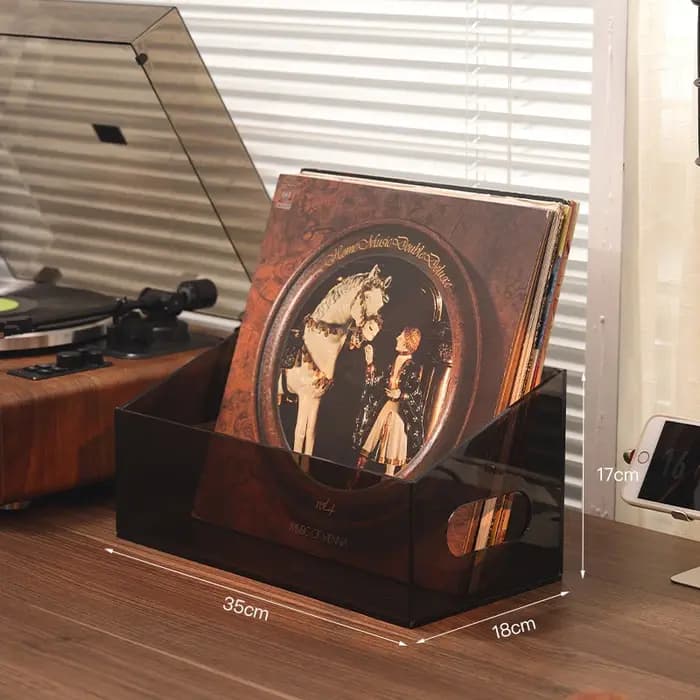 Support de stockage de disques en bois massif de noyer