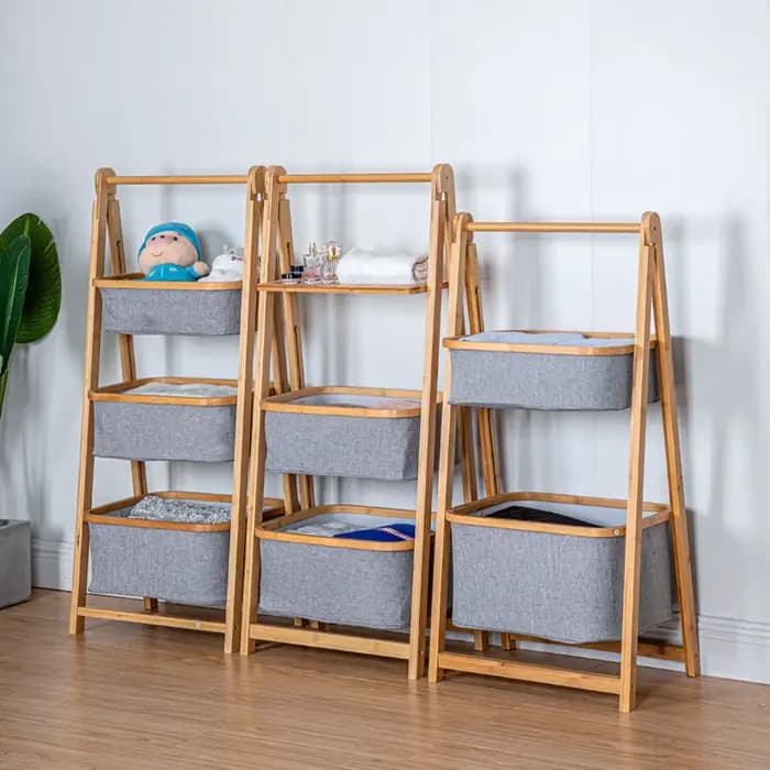 Panier à linge pliable à deux niveaux