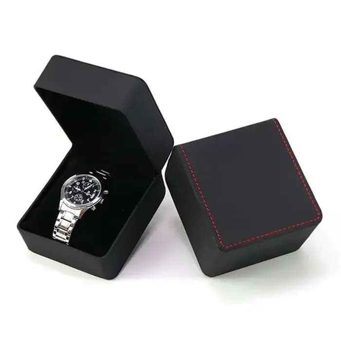 Coffret cadeau de montre simple noir avec oreiller