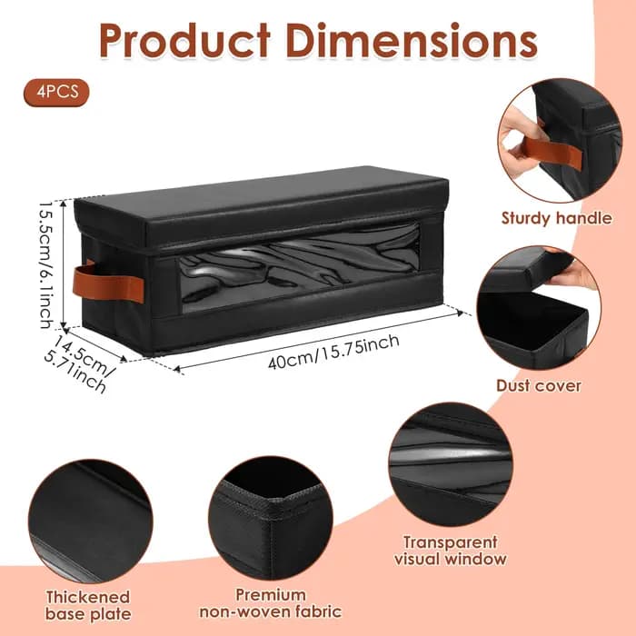 Paquet de 4 boîtes de rangement pour DVD avec fenêtre visible