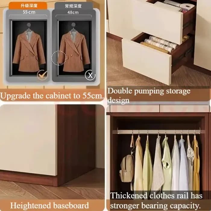 Grande Armoire de Rangement Verticale Minimaliste Anti-Poussière pour Adultes – Meuble de Luxe pour Vestidores de Armario Abiertos