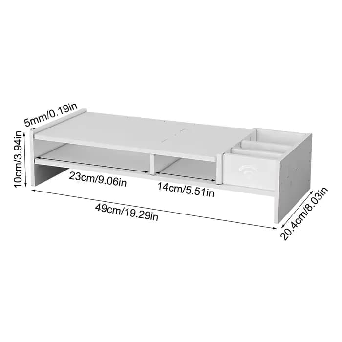 Organisateur de bureau à 3 niveaux, support de moniteur, étagère de rangement pour bureau, lecture, étude, travail, jeux, affichage, maison, dortoir, école