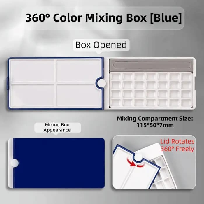 Palette de peinture aquarelle rotative à 360 degrés