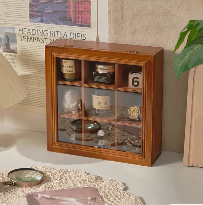 Boîte de rangement de bijoux de bureau Vintage