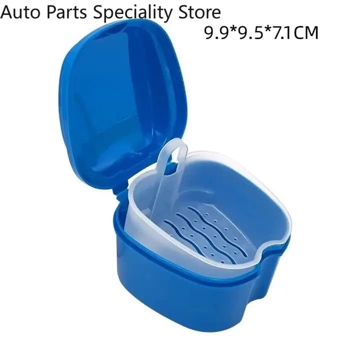 Boîte de rangement pour prothèses dentaires avec filet suspendu – Étui de nettoyage pour dents artificielles