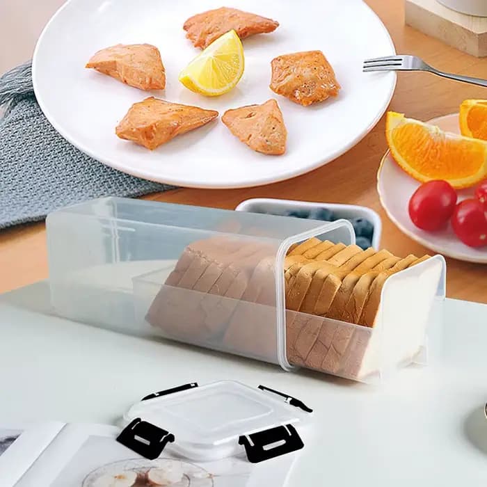 Boîte à pain en plastique avec couvercle hermétique et plateau