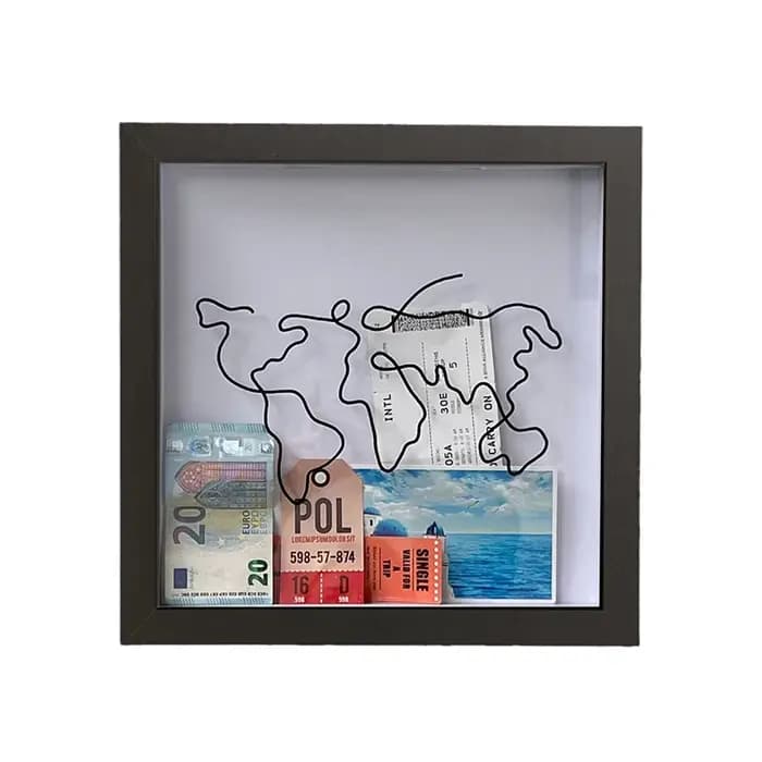 Boîte d'Ombre avec Fente pour Billets de Voyage