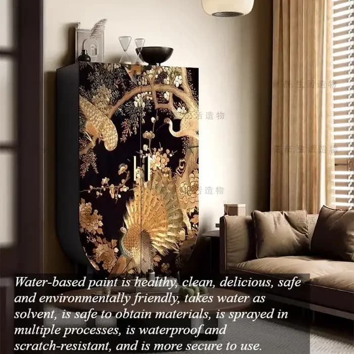 Meuble de rangement vintage avec portes et étagères