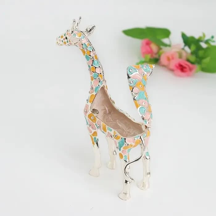 SHINNYGIFTS Boîte à bijoux girafe en émail et étain faite à la main