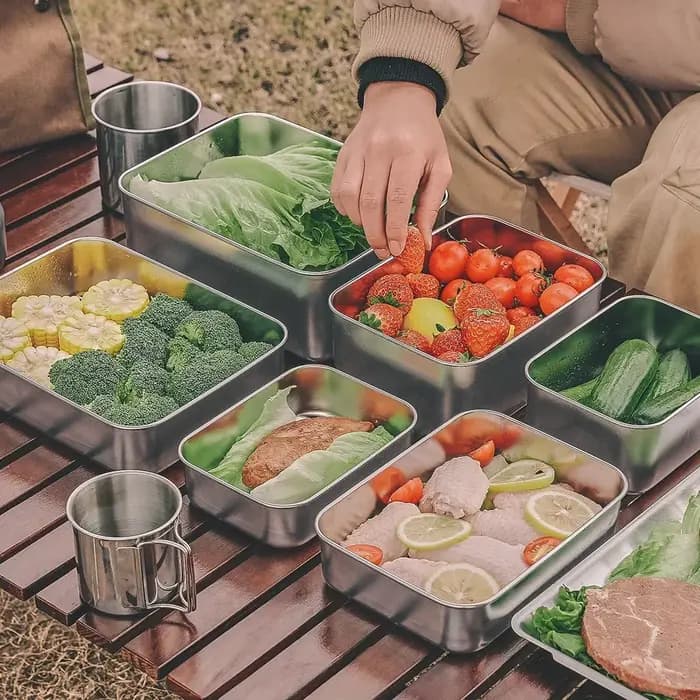 Boîte de rangement scellée extérieure en acier inoxydable avec couvercle